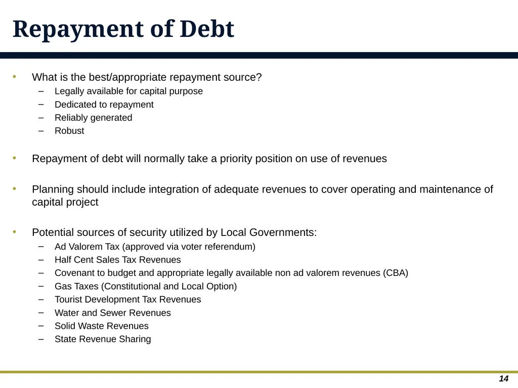 An Overview of Debt Financing for Florida Local - slide 14 of 62