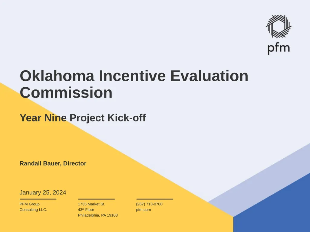 Oklahoma Incentive Evaluation Commission Year Nine - slide 1 of 12