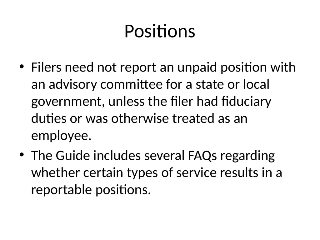 Public Financial Disclosure Guide Changes in - slide 2 of 28