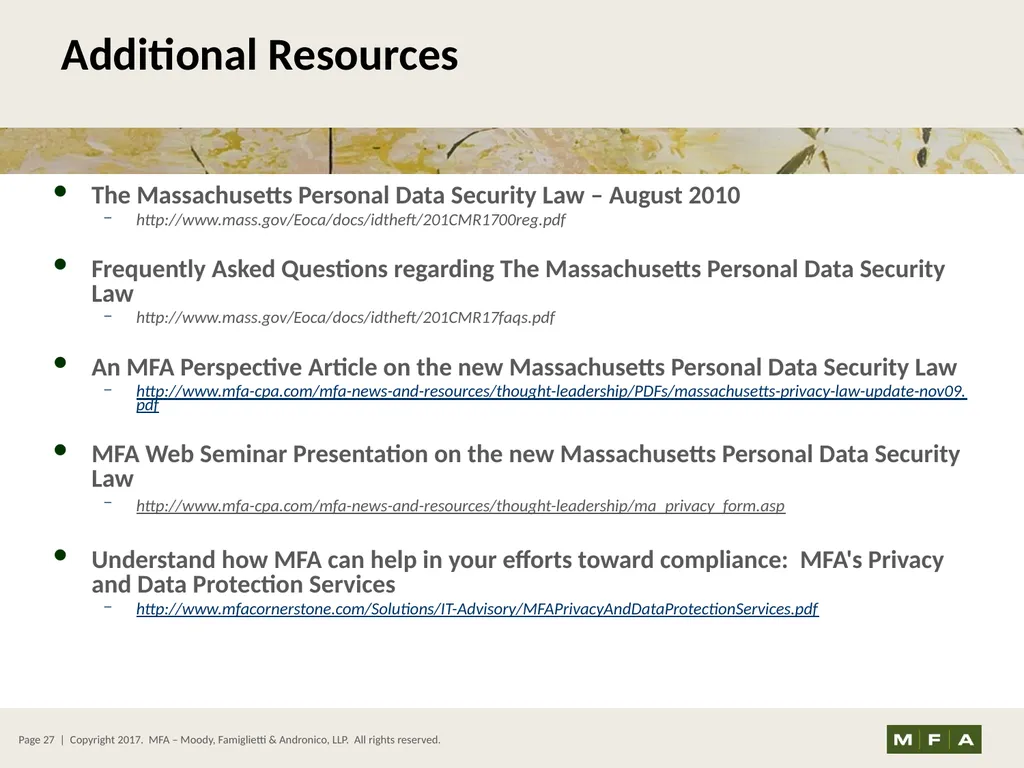Best Practices for Data Security and Protecting - slide 27 of 31