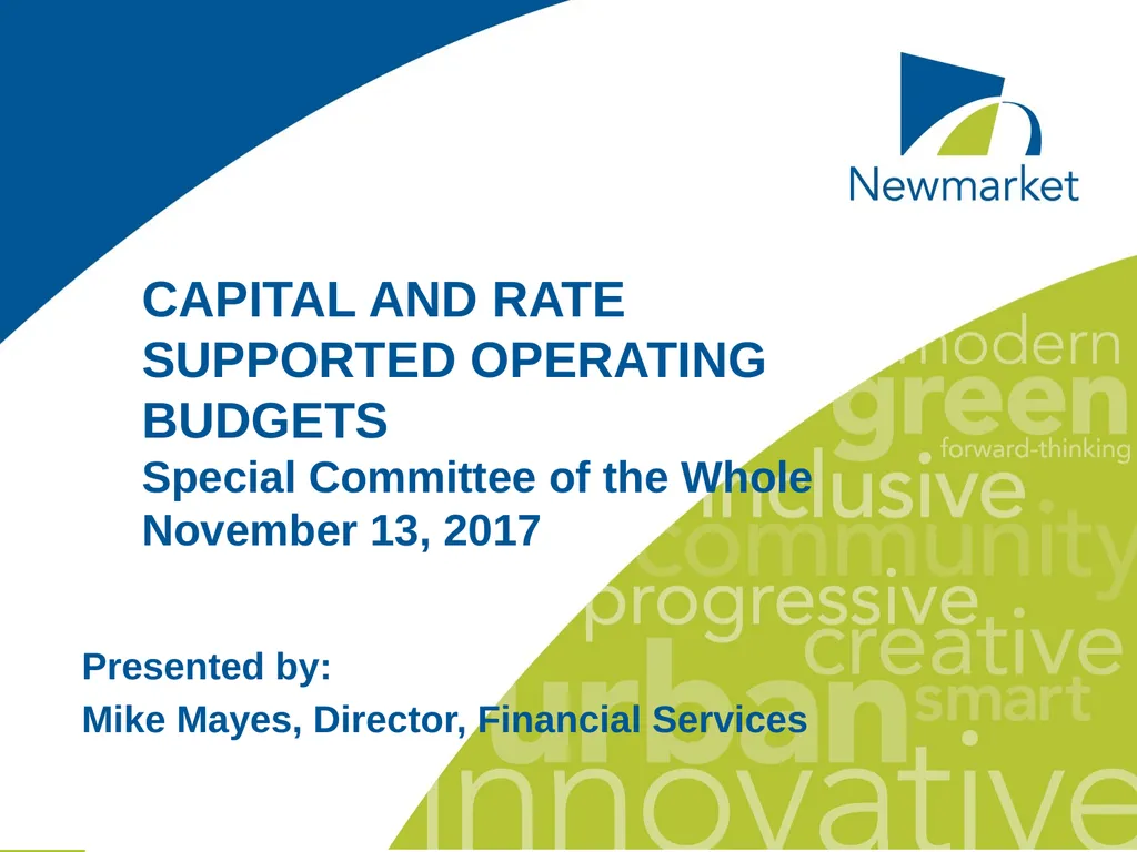 CAPITAL AND RATE SUPPORTED OPERATING BUDGETS - slide 1 of 35