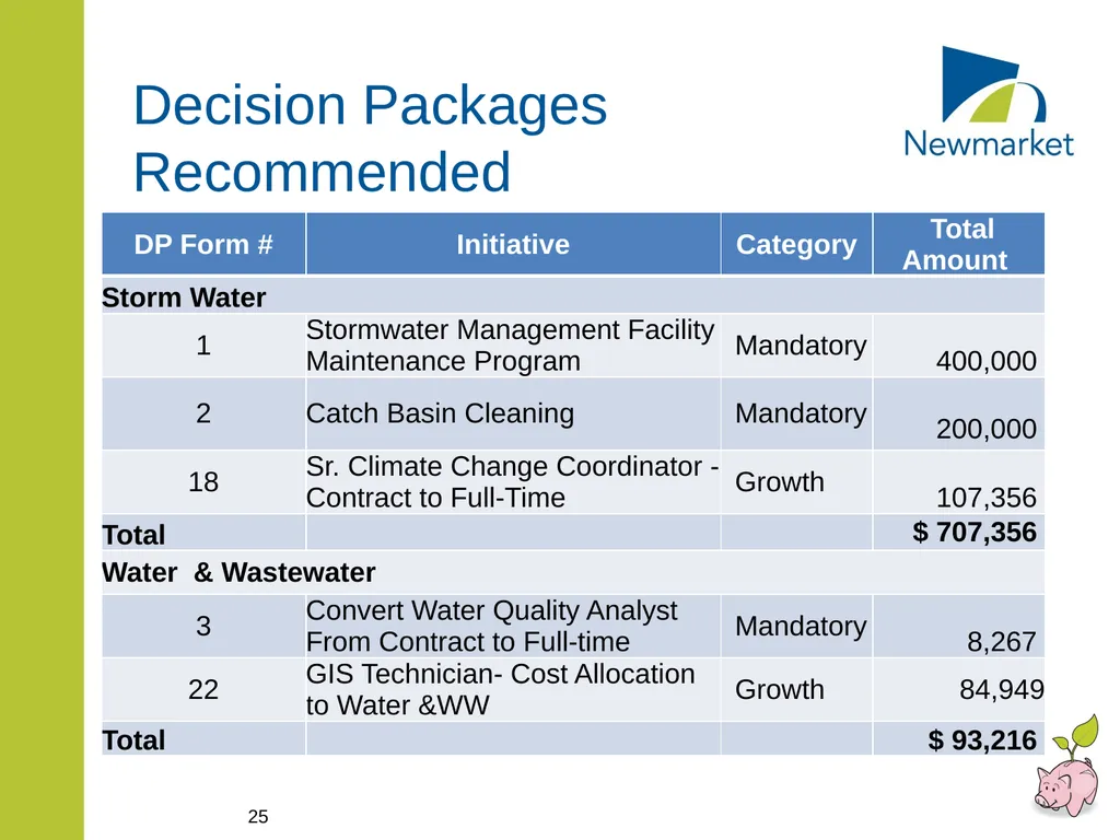 CAPITAL AND RATE SUPPORTED OPERATING BUDGETS - slide 25 of 35