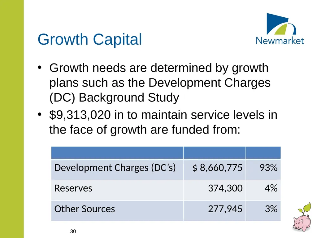 CAPITAL AND RATE SUPPORTED OPERATING BUDGETS - slide 30 of 35