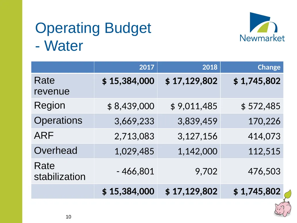 CAPITAL AND RATE SUPPORTED OPERATING BUDGETS - slide 10 of 35