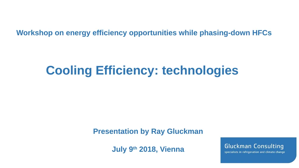 Workshop on energy efficiency opportunities while - slide 1 of 27
