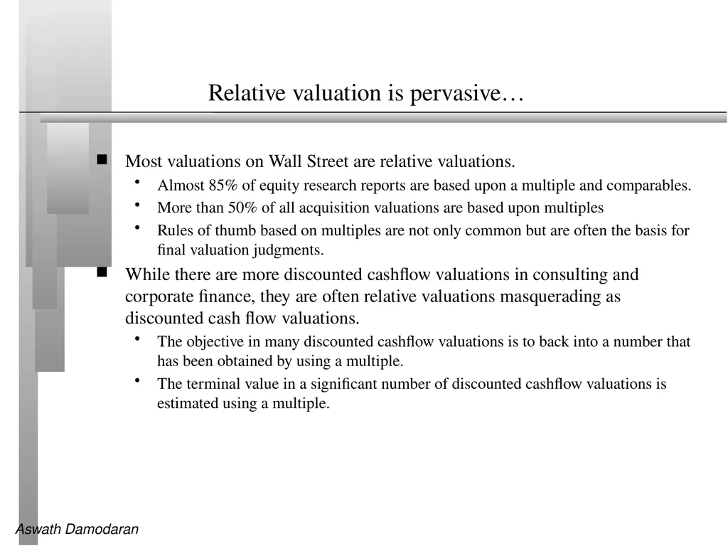 Session 14: Relative Valuation Introduction and - slide 3 of 11
