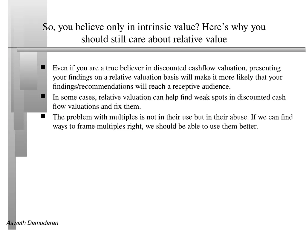 Session 14: Relative Valuation Introduction and - slide 5 of 11