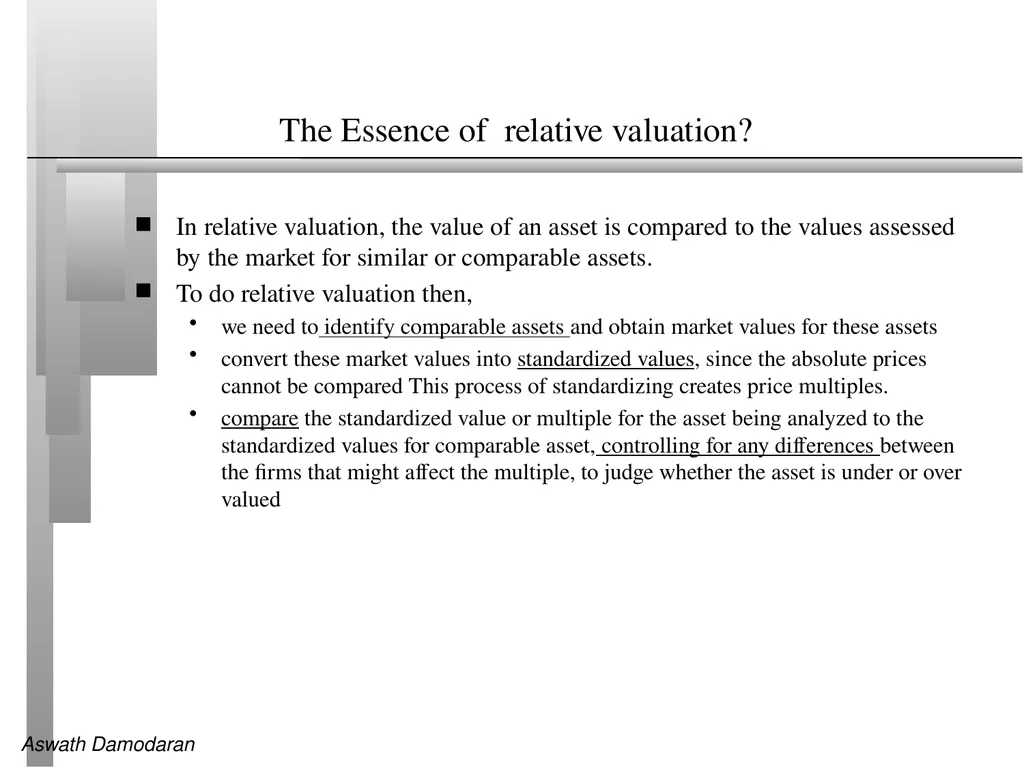 Session 14: Relative Valuation Introduction and - slide 2 of 11