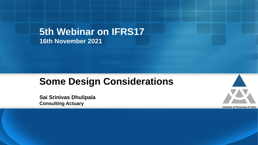 Some Design Considerations Sai Srinivas Dhulipala