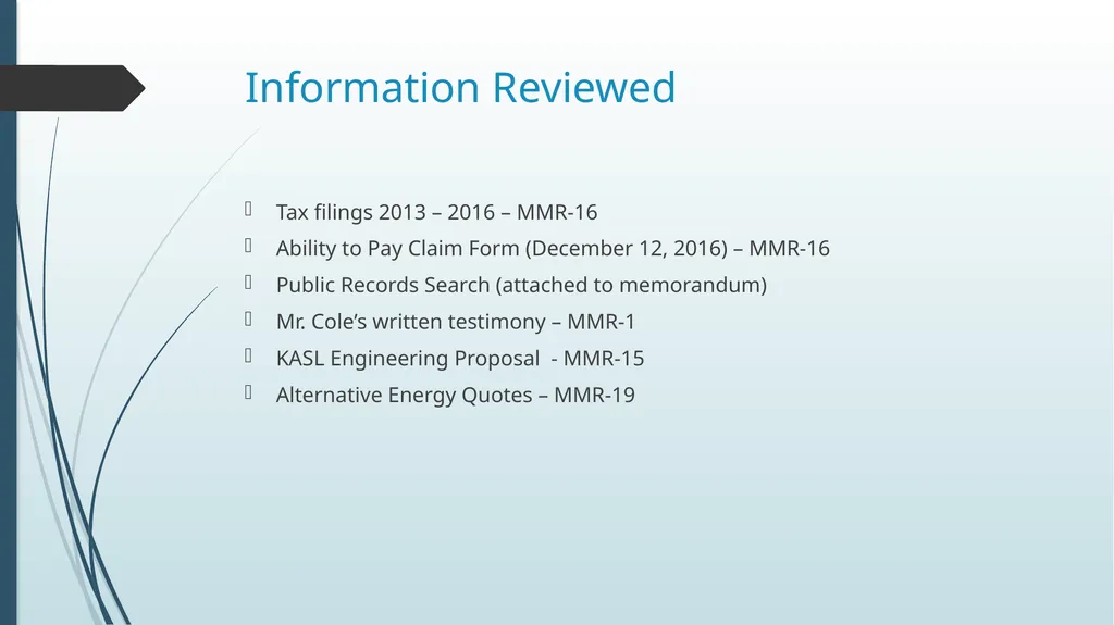 Financial Analysis Marble Mountain Ranch, Inc. - slide 4 of 15