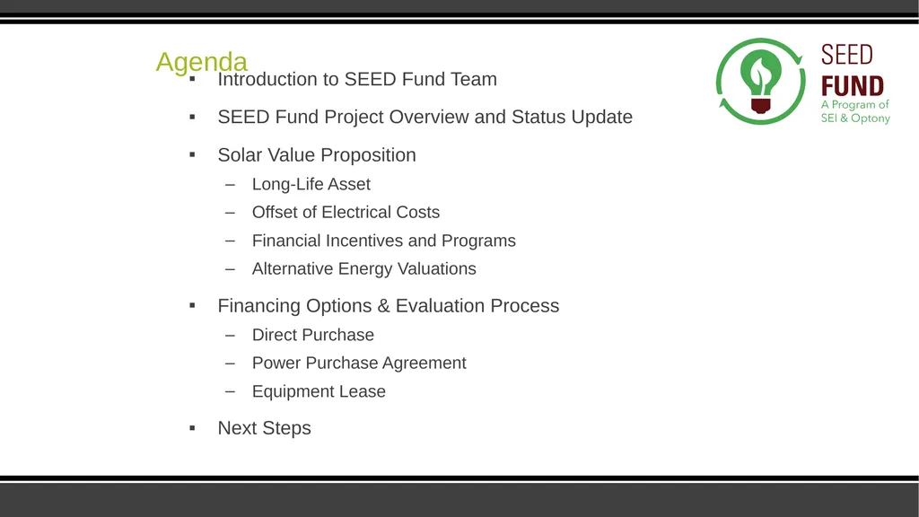 SEED Fund Collaborative Solar Procurement for - slide 2 of 30