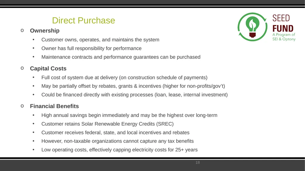 SEED Fund Collaborative Solar Procurement for - slide 18 of 30
