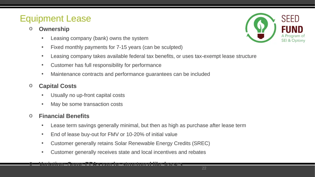 SEED Fund Collaborative Solar Procurement for - slide 22 of 30