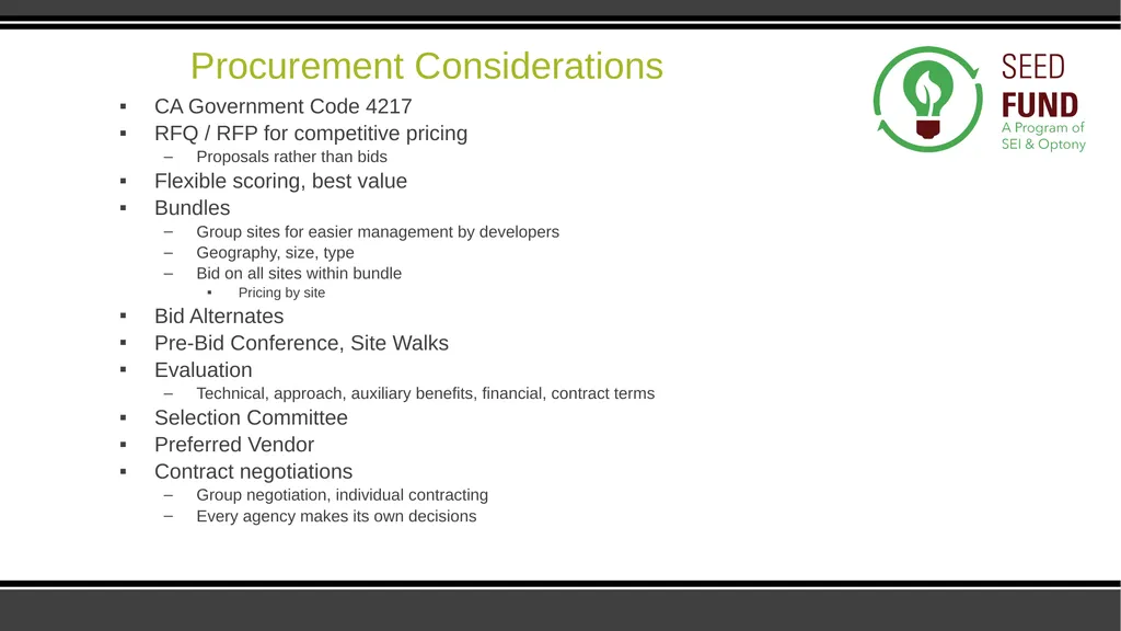 SEED Fund Collaborative Solar Procurement for - slide 28 of 30