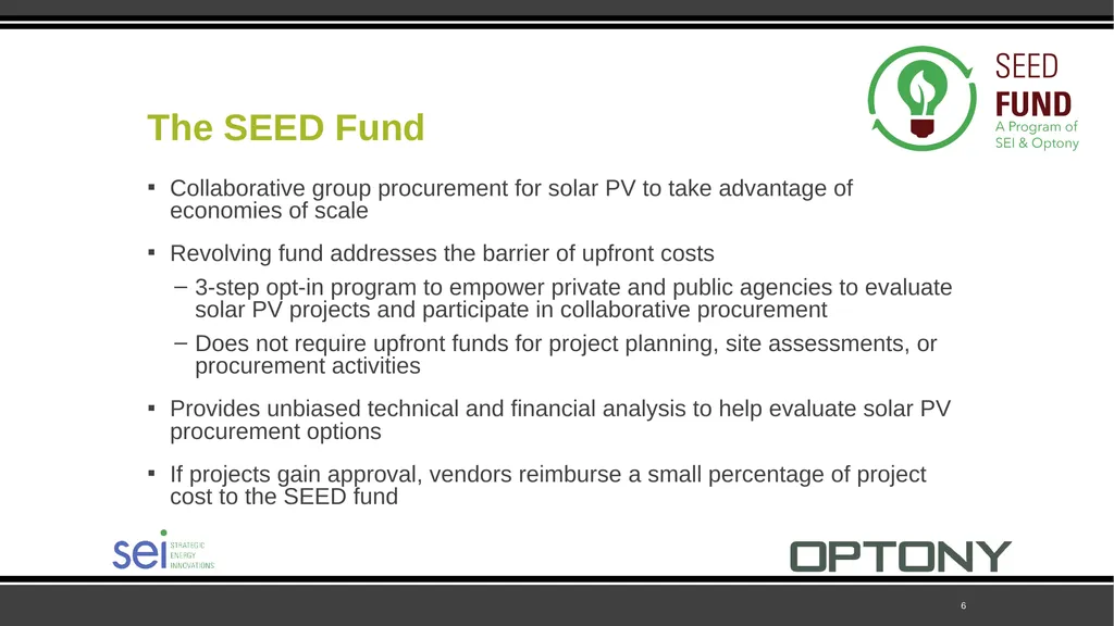 SEED Fund Collaborative Solar Procurement for - slide 6 of 30
