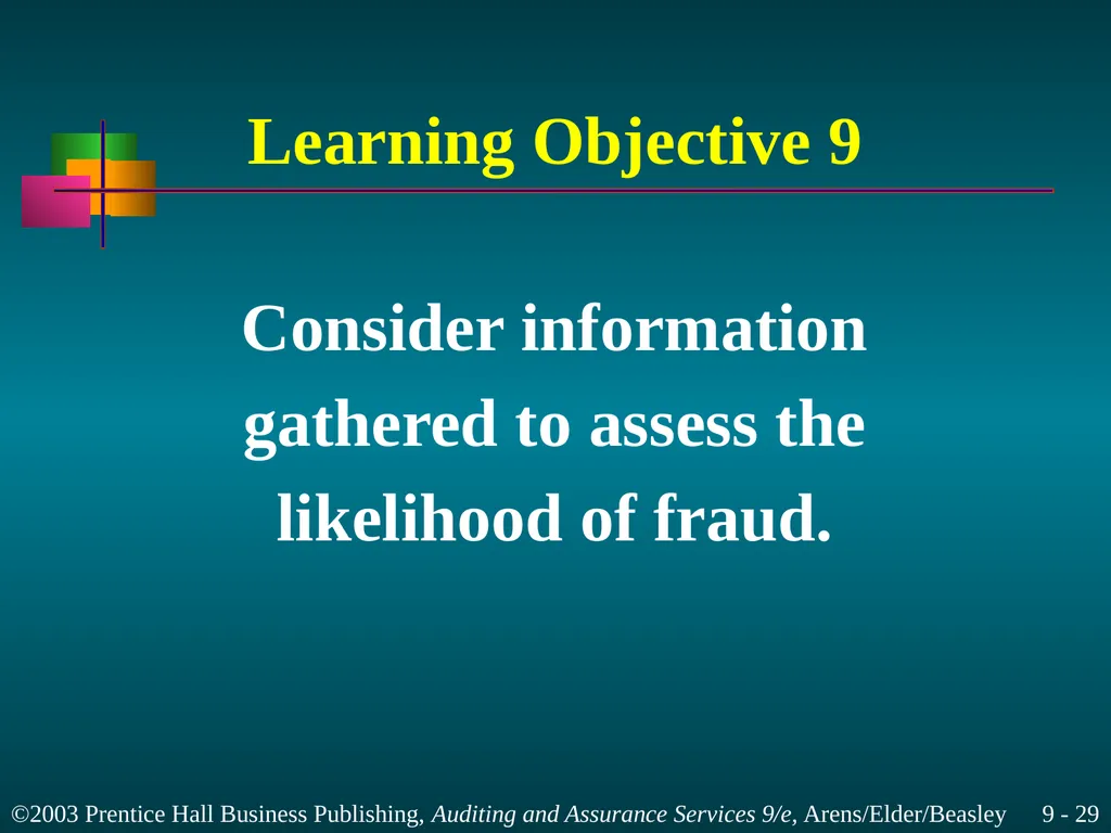 Materiality and Risk Chapter 9 Learning Objective - slide 29 of 48