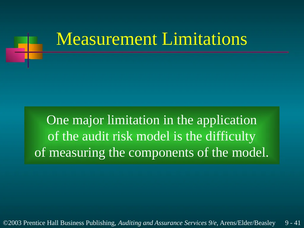 Materiality and Risk Chapter 9 Learning Objective - slide 41 of 48