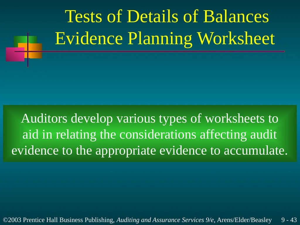 Materiality and Risk Chapter 9 Learning Objective - slide 43 of 48