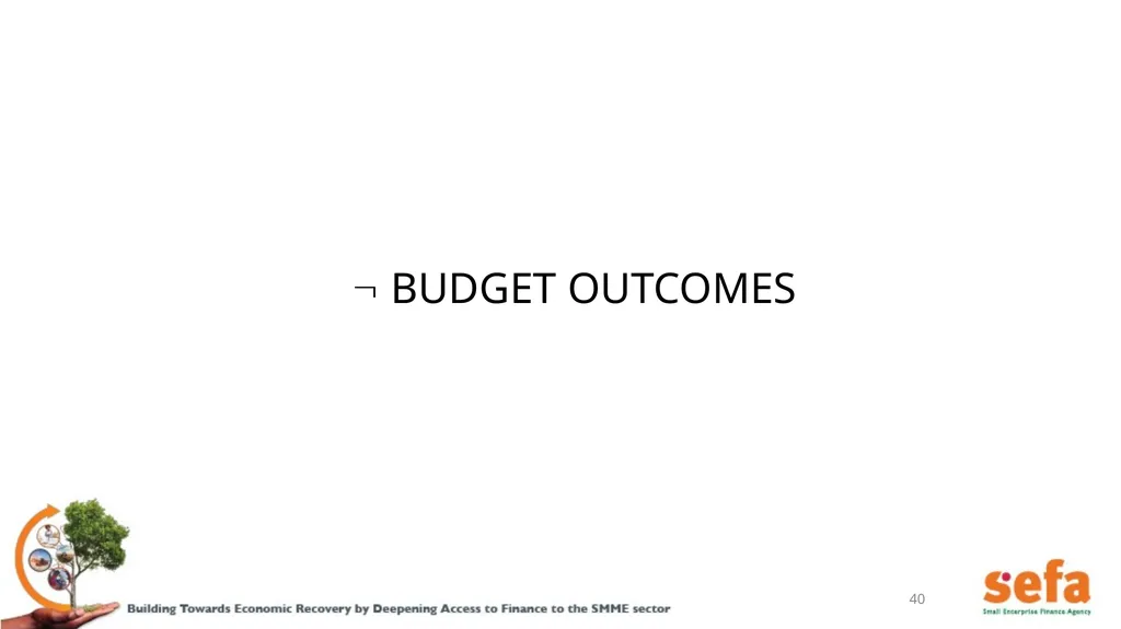 sefa’s Corporate Plan and APPs: (2021/22 – - slide 40 of 54