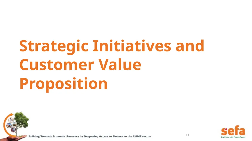 sefa’s Corporate Plan and APPs: (2021/22 – - slide 11 of 54