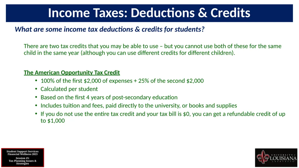 STUDENT SUPPORT SERVICES FINANCIAL WELLNESS SERIES - slide 43 of 79