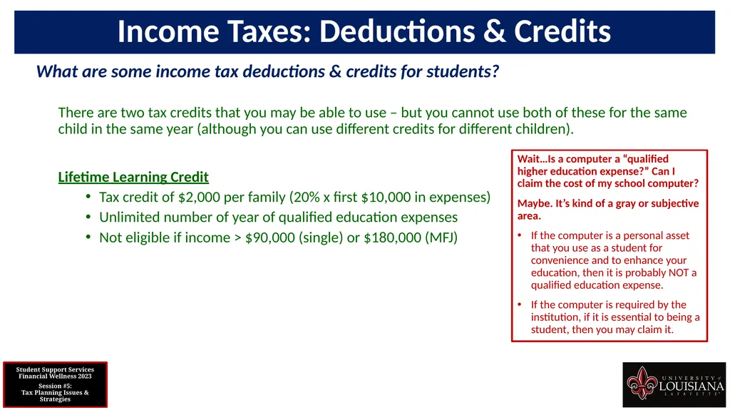 STUDENT SUPPORT SERVICES FINANCIAL WELLNESS SERIES - slide 44 of 79