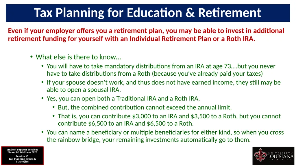 STUDENT SUPPORT SERVICES FINANCIAL WELLNESS SERIES - slide 55 of 79
