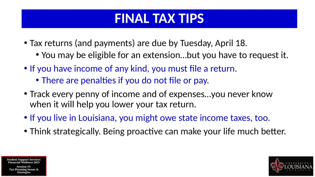 STUDENT SUPPORT SERVICES FINANCIAL WELLNESS SERIES - slide 57 of 79