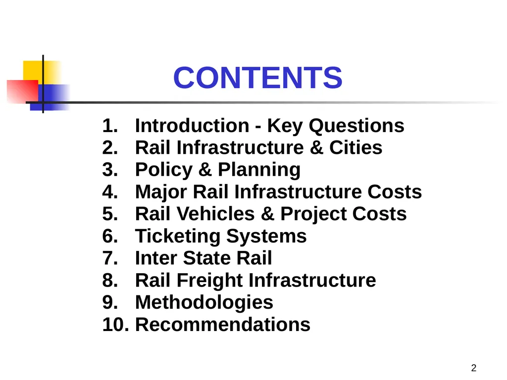 Rail Infrastructure Project Costing from strategic - slide 2 of 41