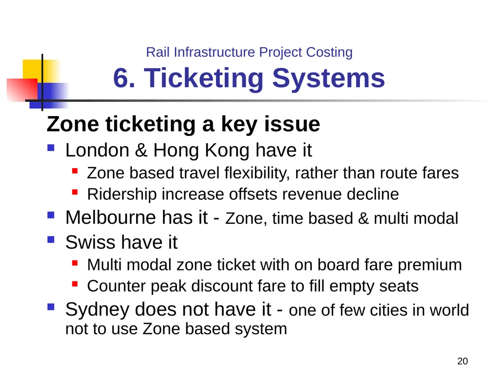 Rail Infrastructure Project Costing from strategic - slide 20 of 41