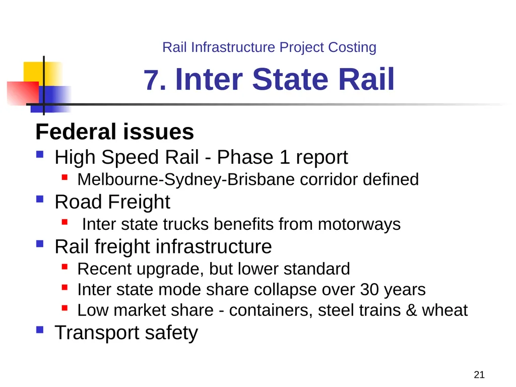 Rail Infrastructure Project Costing from strategic - slide 21 of 41