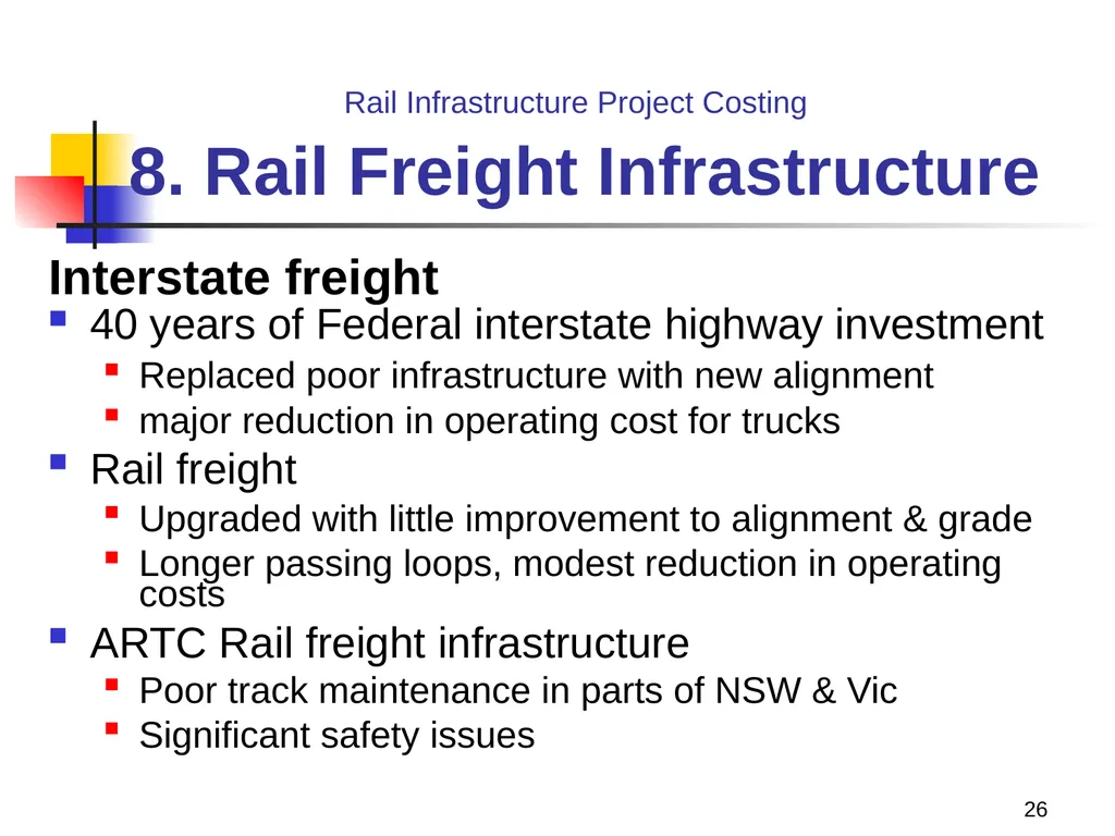 Rail Infrastructure Project Costing from strategic - slide 26 of 41