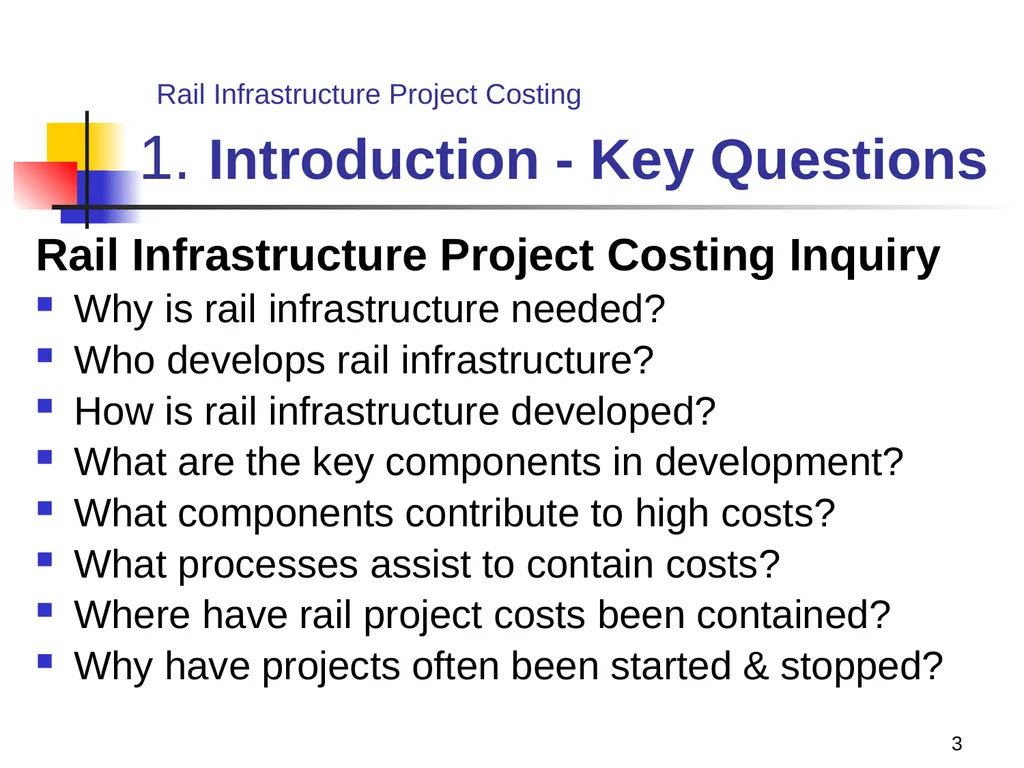 Rail Infrastructure Project Costing from strategic - slide 3 of 41