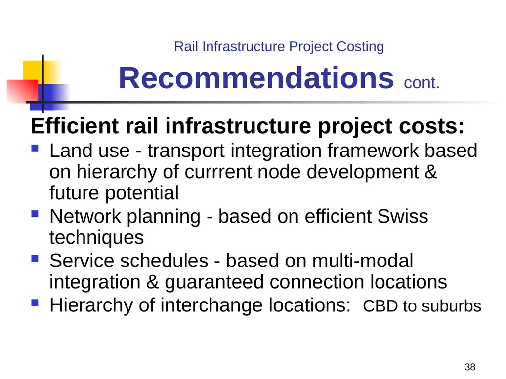 Rail Infrastructure Project Costing from strategic - slide 38 of 41