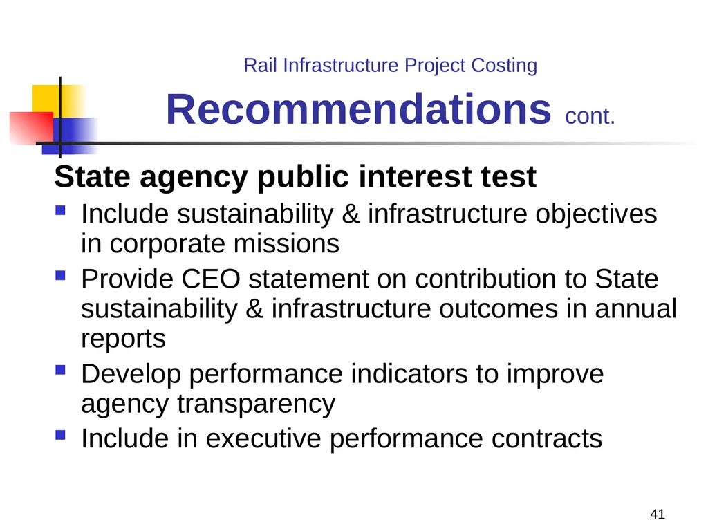 Rail Infrastructure Project Costing from strategic - slide 41 of 41
