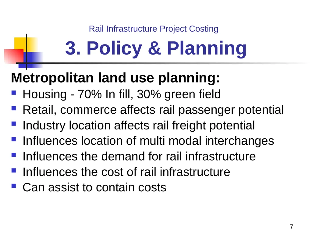 Rail Infrastructure Project Costing from strategic - slide 7 of 41