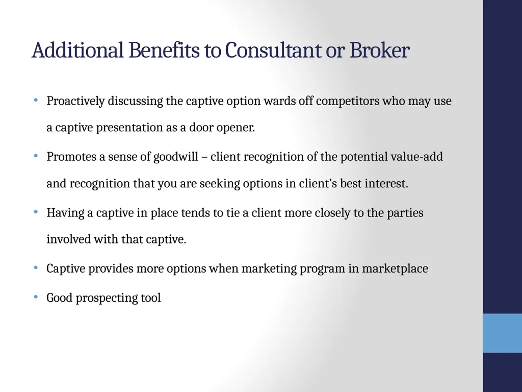 SRMC Fall Conference 2012 Captives, Microcaptives - slide 32 of 37