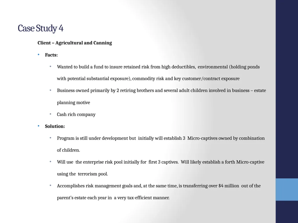 SRMC Fall Conference 2012 Captives, Microcaptives - slide 28 of 37