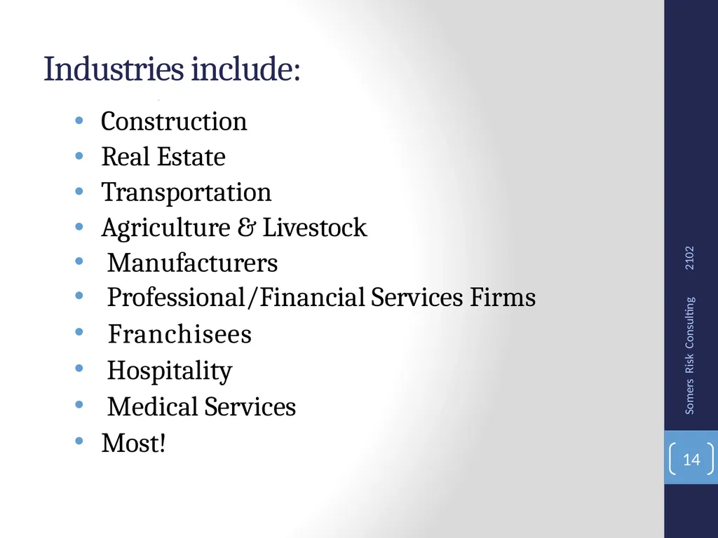 SRMC Fall Conference 2012 Captives, Microcaptives - slide 14 of 37
