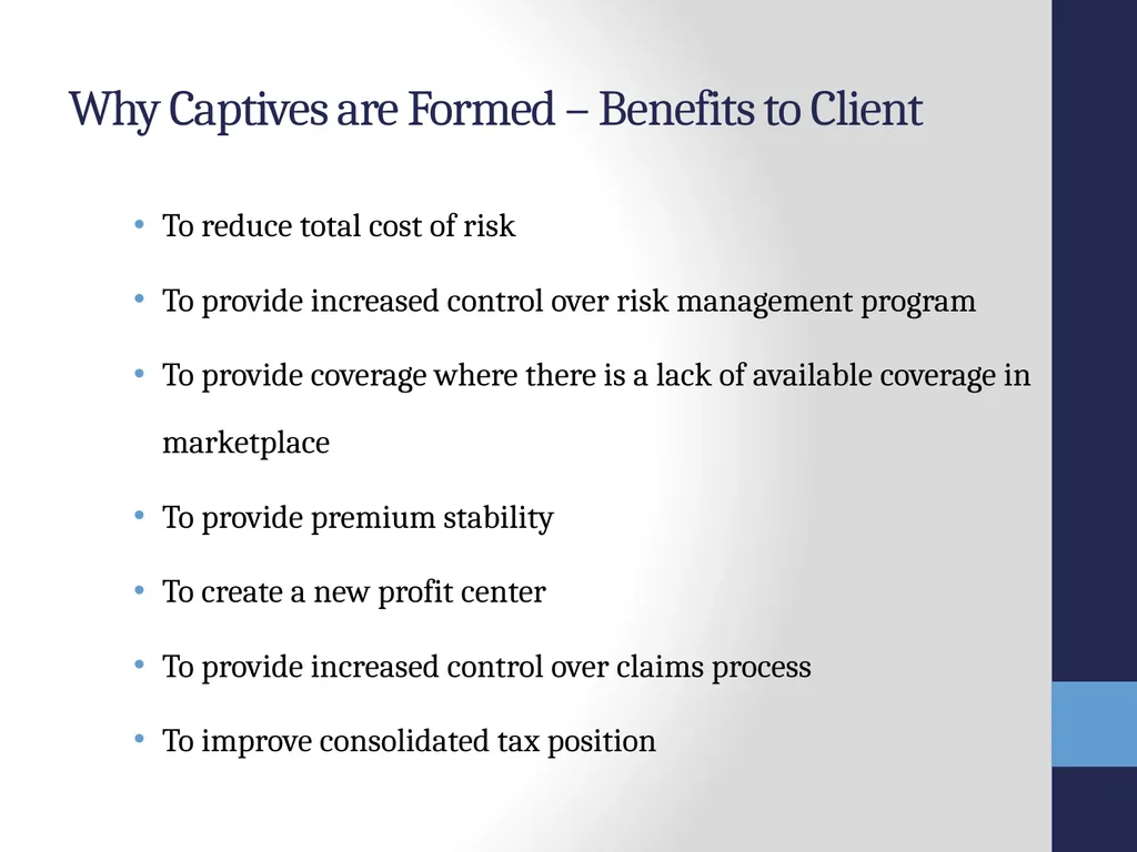 SRMC Fall Conference 2012 Captives, Microcaptives - slide 31 of 37