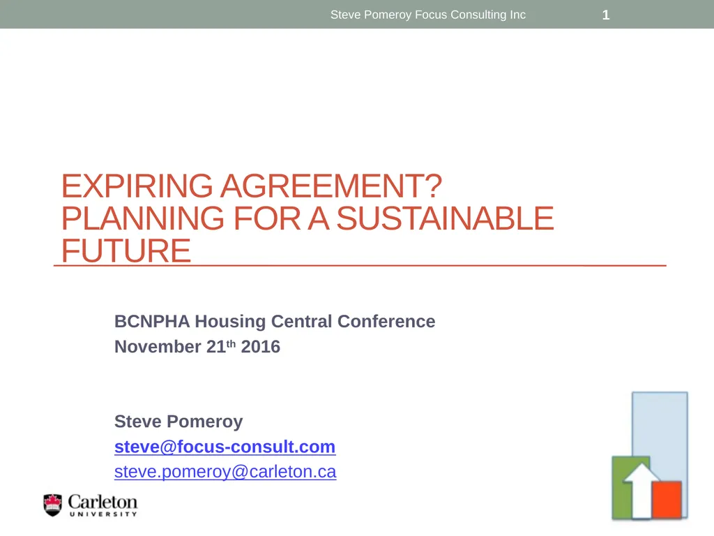 Expiring Agreement? Planning for a Sustainable - slide 1 of 19