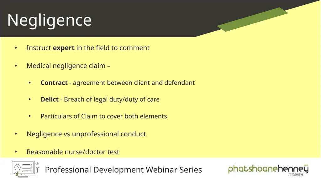 Medical Negligence A valuable new area of - slide 11 of 60