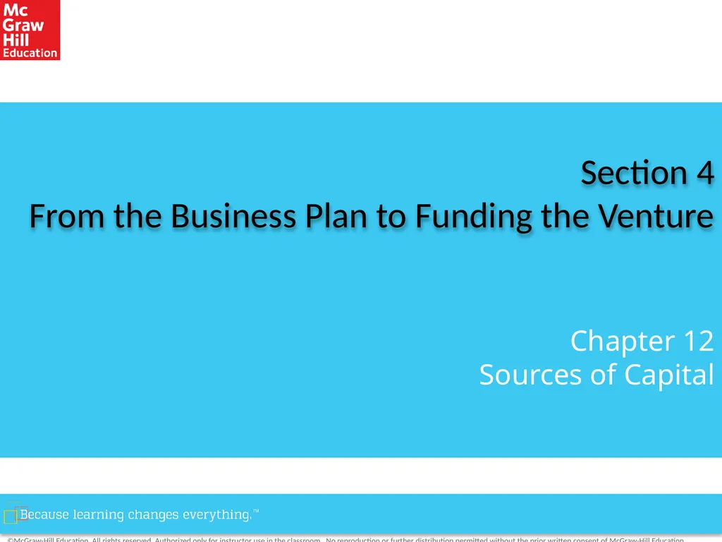 Section 4 From the Business Plan to Funding the