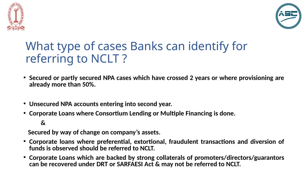 Bankers’ Perspective ON IBC, 2016 PRESENTER Deepak - slide 4 of 20