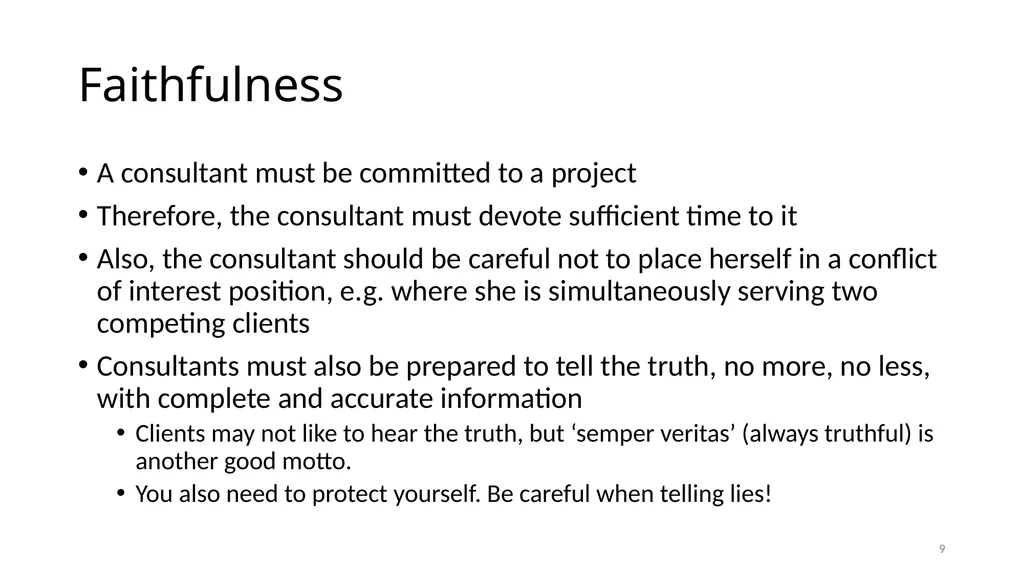 IS6602 – Seminar 2 Consulting Ethics 1 - slide 9 of 26