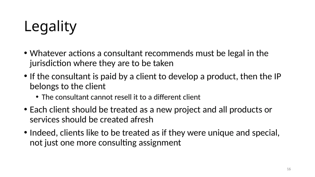 IS6602 – Seminar 2 Consulting Ethics 1 - slide 16 of 26
