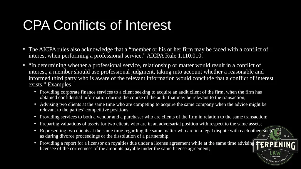 ETHICS AND FINANCIAL ISSUES: BALANCING DUELING - slide 56 of 67