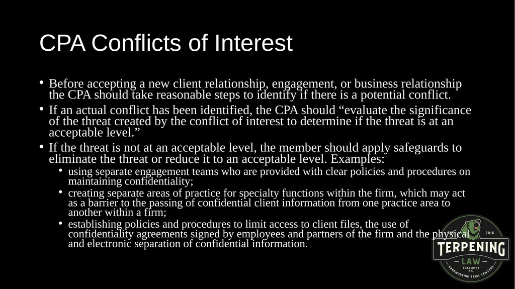 ETHICS AND FINANCIAL ISSUES: BALANCING DUELING - slide 58 of 67