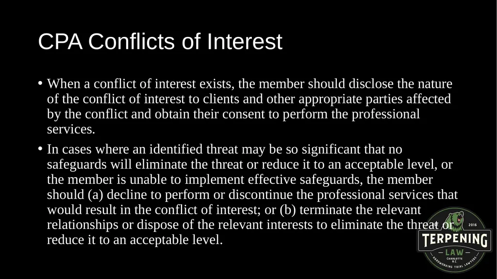 ETHICS AND FINANCIAL ISSUES: BALANCING DUELING - slide 59 of 67