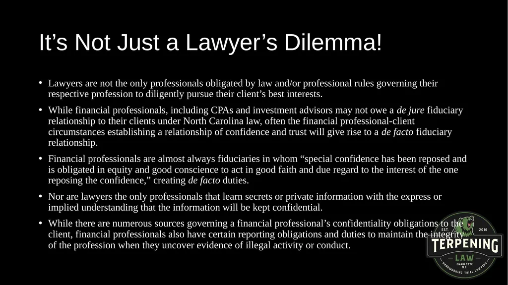 ETHICS AND FINANCIAL ISSUES: BALANCING DUELING - slide 6 of 67